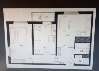 Продам 2-ком. квартиру, 55.2 м2, Ростов-на-Дону, улица Ткачёва, 21, ЖК Левенцовка Парк