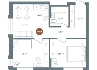 3-ком. квартира на продажу, 46.8 м2, Новосибирск, метро Площадь Маркса, 3-й переулок Римского-Корсакова