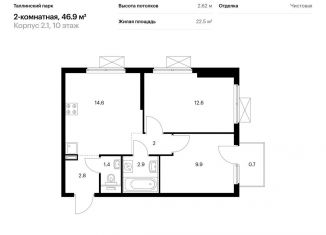 2-комнатная квартира на продажу, 46.9 м2, Волгоград, Центральный район, Невская улица, 2