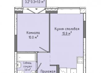 1-комнатная квартира на продажу, 33.4 м2, Ижевск, жилой комплекс Скандинавия, 11, ЖК 4 Столицы