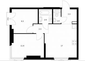 Продается 2-комнатная квартира, 48.3 м2, Москва, метро Дмитровская, жилой комплекс Руставели 14, к1/2