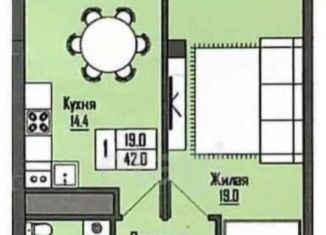 Продается квартира свободная планировка, 42 м2, Чегем, Р-217 Кавказ, 445-й километр