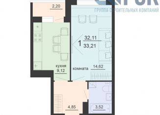 Однокомнатная квартира на продажу, 33.2 м2, Воронеж, Железнодорожный район