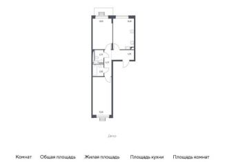 Продаю двухкомнатную квартиру, 56.8 м2, Московская область, жилой комплекс Прибрежный Парк, к6.2