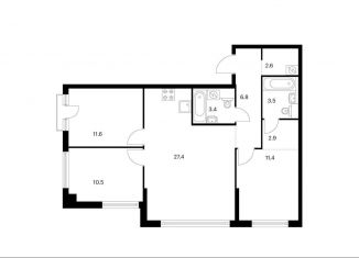 3-ком. квартира на продажу, 80.1 м2, Москва, метро Кунцевская