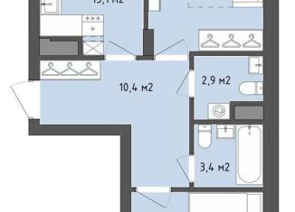 Продается 2-ком. квартира, 58.6 м2, Воронеж, бульвар Содружества, 1