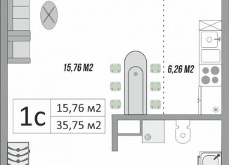 Продается квартира студия, 36.3 м2, Оренбург, Центральный район, жилой комплекс Металлист, 7