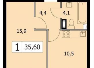 Продажа 1-комнатной квартиры, 34.9 м2, Ленинградская область, Вересковая улица, 3к2