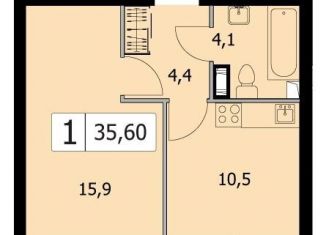 Продается 1-ком. квартира, 34.9 м2, Ленинградская область, Вересковая улица, 3к2