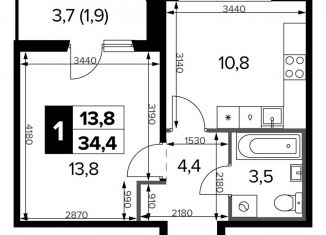 Продается 1-комнатная квартира, 34.3 м2, Москва, Ленинградское шоссе, 228к3, САО