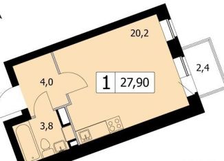 Продаю однокомнатную квартиру, 27.9 м2, деревня Скотное, Вересковая улица, 3к1