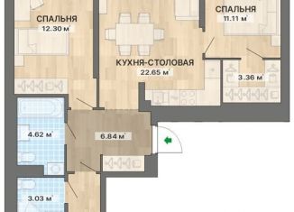 3-комнатная квартира на продажу, 80.5 м2, Екатеринбург
