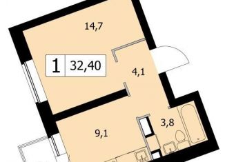 Однокомнатная квартира на продажу, 31.7 м2, Ленинградская область, Вересковая улица, 3к1