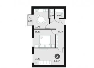 Продам 2-комнатную квартиру, 68.6 м2, Смоленская область
