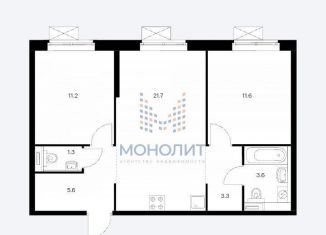 Продаю двухкомнатную квартиру, 58.3 м2, Москва, Перовское шоссе, 2к3, ЖК Перовское 2