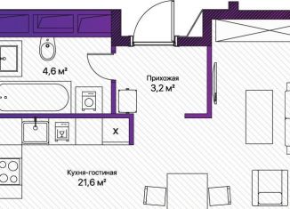 Продам однокомнатную квартиру, 29.5 м2, Москва, Новоясеневский проспект, 3В, район Ясенево