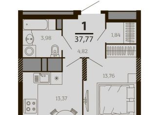 Продажа однокомнатной квартиры, 37.8 м2, Рязань