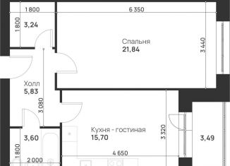 Продается однокомнатная квартира, 53.7 м2, деревня Нижняя Китаевка