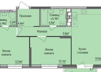 Продажа двухкомнатной квартиры, 62.9 м2, Ижевск, жилой район Буммаш