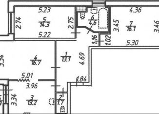 Продается трехкомнатная квартира, 82.6 м2, Санкт-Петербург, улица Кустодиева, 3к3, ЖК Поэт