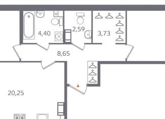 2-комнатная квартира на продажу, 69.6 м2, Санкт-Петербург, муниципальный округ Финляндский