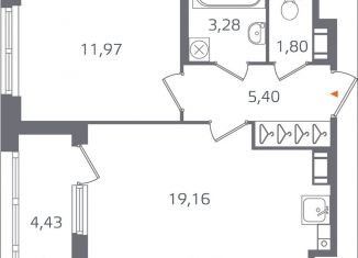 Продажа однокомнатной квартиры, 43.8 м2, Санкт-Петербург, муниципальный округ Финляндский
