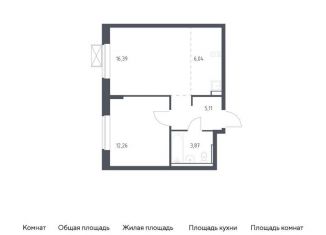 Продается 1-комнатная квартира, 43.7 м2, деревня Мисайлово