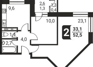 Продается 2-ком. квартира, 52.5 м2, посёлок Развилка, жилой комплекс Три Квартала, к11, ЖК Три Квартала