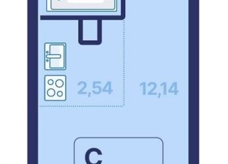 Продам квартиру студию, 22.7 м2, Екатеринбург, проспект Космонавтов, 9, Железнодорожный район