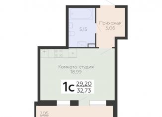 Продам квартиру студию, 32.7 м2, Воронеж, Центральный район