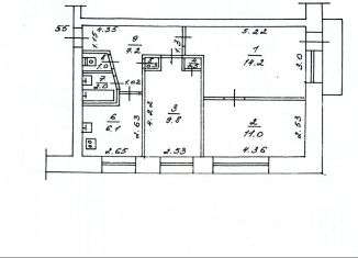 Продажа трехкомнатной квартиры, 52.1 м2, Якутск, улица Петра Алексеева, 4/3, Строительный округ