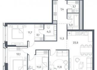 Продается 4-ком. квартира, 105.1 м2, Москва, метро Нагатинский Затон