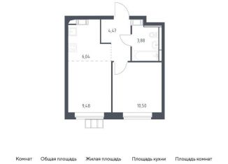 Продается однокомнатная квартира, 34.4 м2, Москва