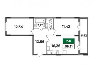 Продам 2-комнатную квартиру, 58.9 м2, Ковров, Еловая улица, 11