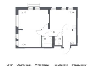 Продается 2-комнатная квартира, 53.8 м2, село Лайково, жилой комплекс Рублёвский Квартал, 59