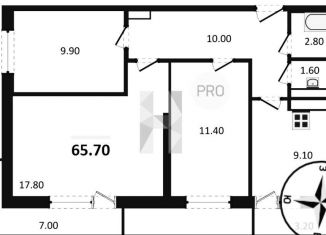 Продам 3-ком. квартиру, 65.7 м2, Самара, метро Спортивная