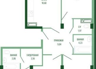 4-комнатная квартира на продажу, 102.7 м2, Краснодар, Прикубанский округ