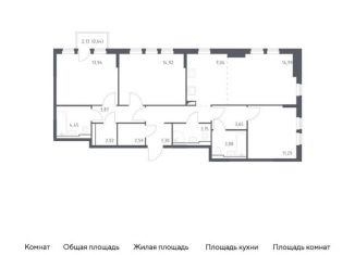 Продам трехкомнатную квартиру, 95.7 м2, Москва, жилой комплекс Остафьево, к19