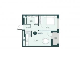 Продам однокомнатную квартиру, 36.9 м2, Курганская область