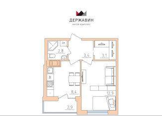 1-комнатная квартира на продажу, 33.5 м2, Карелия, улица Луначарского, 32