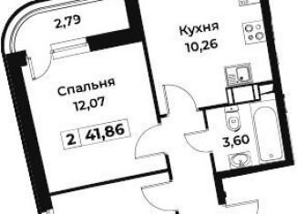 Продажа 2-комнатной квартиры, 41 м2, Мурино, ЖК Авиатор, Ручьёвский проспект, 2к3