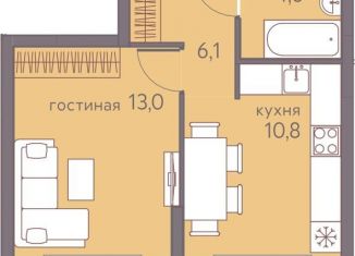 Продается 1-ком. квартира, 34.5 м2, Пермь, ЖК Погода, Серебристая улица, 14