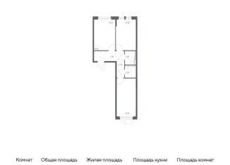 Продается 2-комнатная квартира, 57.5 м2, Московская область, квартал Ивакино, 2к1