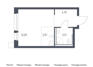 Продам квартиру студию, 23.5 м2, Московская область, жилой комплекс Квартал Авиаторов, к8