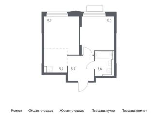 Продается 1-комнатная квартира, 35.6 м2, городской округ Красногорск, жилой комплекс Квартал Строгино, к1