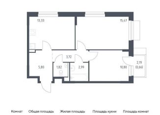 Продам двухкомнатную квартиру, 54.6 м2, поселение Кокошкино, жилой комплекс Новое Внуково, к30