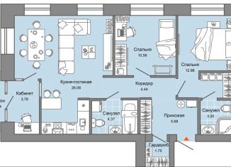 Продается трехкомнатная квартира, 73 м2, Екатеринбург, метро Чкаловская