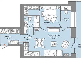 Продажа 2-комнатной квартиры, 52 м2, Свердловская область