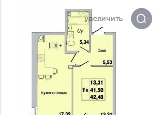Продается 1-комнатная квартира, 42.6 м2, Батайск, ЖК Пальмира 2.0, улица Ушинского, 31к1