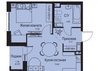 Продажа однокомнатной квартиры, 36.4 м2, деревня Новосергиевка